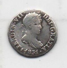 ESPAÑA FERNANDO VII DEL AÑO 1831 DE 1/2 REAL 